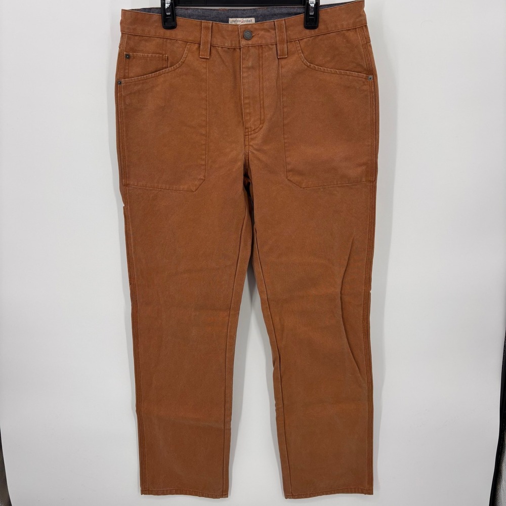 Carbon2Cobalt Canvas Pants Mens 36 Brown Excellent Straight Leg Rugged 125088